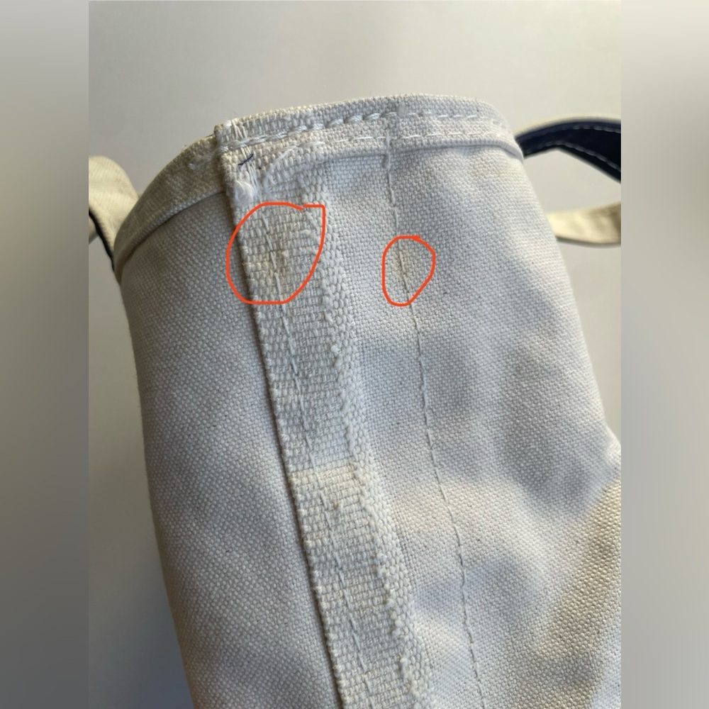 L.L. Bean Medium Boat & Tote, Natural and Navy - Picture 9 of 9